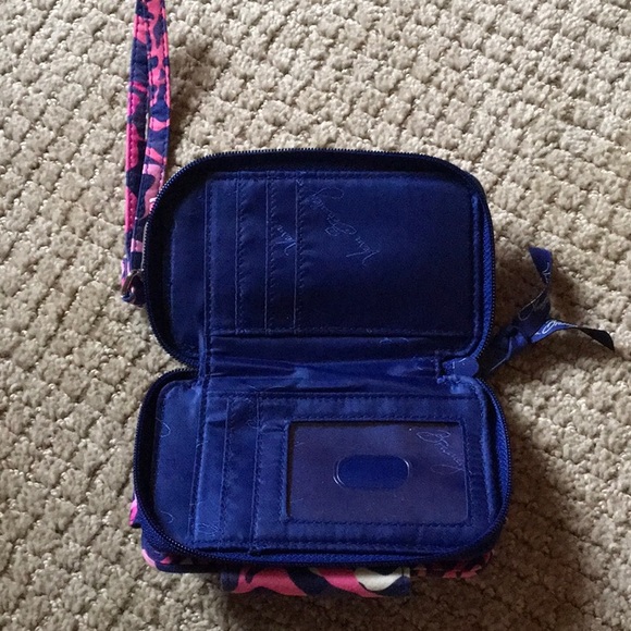 Vera Bradley Pink and Blue Wristlet - Picture 2 of 4